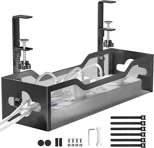 Under-desk cable tray + IKEA SIGNUM channel