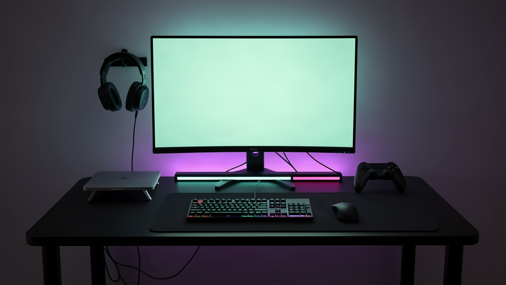 Illustration of the Gaming setups overview desk setup